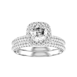 Diamond Bridal Ring 7/8 ct tw 14K White Gold and Diamond Wedding Band 1/3 ct tw 14K White Gold