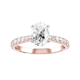 Diamond Bridal Ring 1 ct tw 10K White and Rose Gold