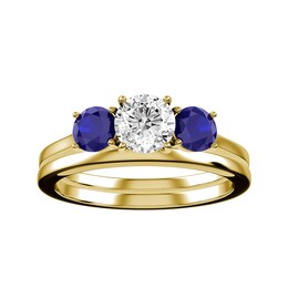 Diamond Bridal Ring 1/2 ct tw 10K Yellow Gold and Wedding Band 10K Yellow Gold