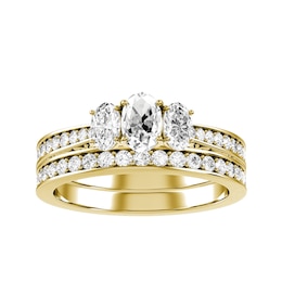 Diamond Bridal Ring 1 ct tw 10K Yellow Gold and Diamond Wedding Band 1/3 ct tw 10K Yellow Gold