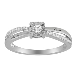 Diamond Promise Ring 1/8 ct tw (2 Lines)