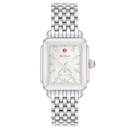 MICHELE Women's Deco Mid Stainless Steel Watch MWW06V000002