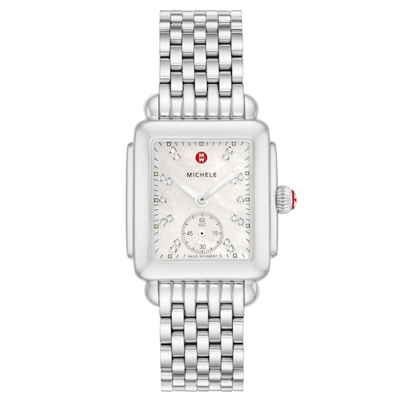 MICHELE Women's Deco Mid Stainless Steel Watch MWW06V000002