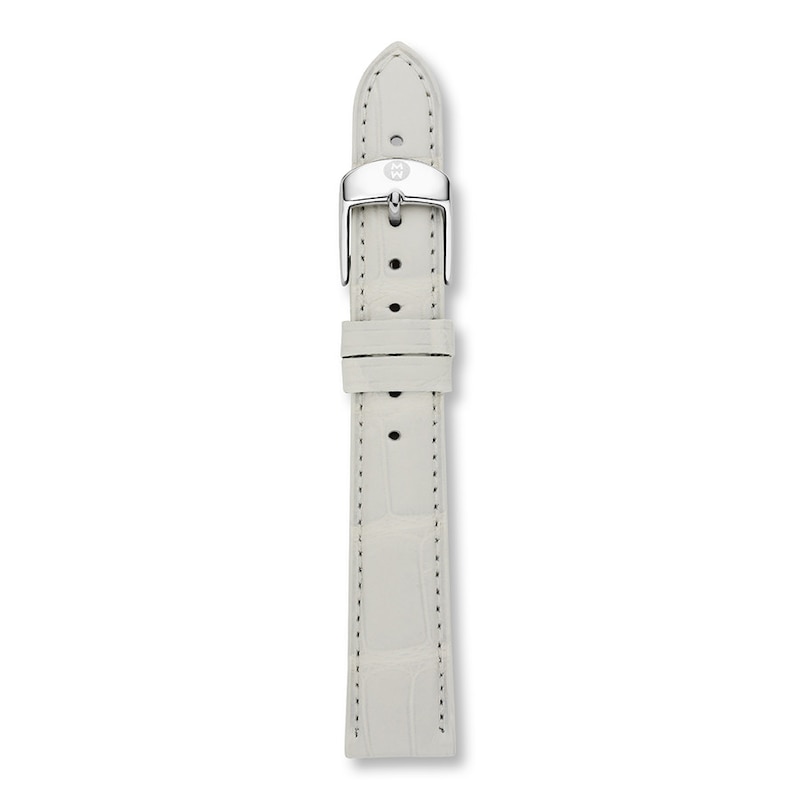 MICHELE Watch Strap White Leather MS16AA010100