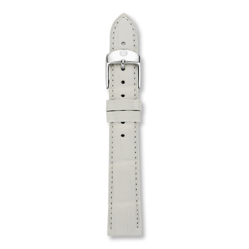 Main Image 1 of MICHELE Watch Strap White Leather MS16AA010100