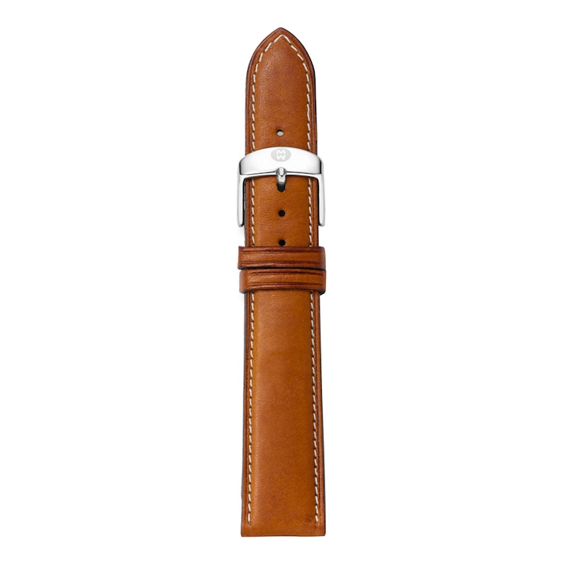 Main Image 1 of MICHELE 16mm Saddle Calfskin Leather Strap
