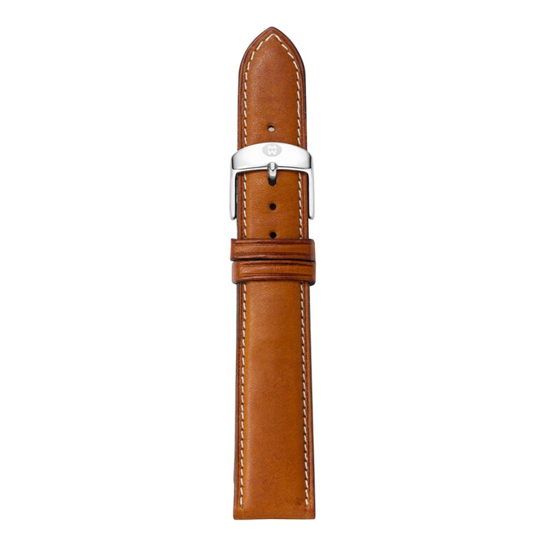 Main Image 1 of MICHELE 18mm Saddle Calfskin Leather Strap