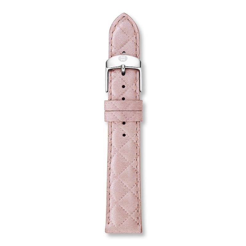 Main Image 1 of MICHELE Watch Strap Quilted Pink Leather MS16AA370748