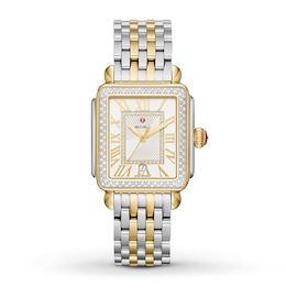 MICHELE Women's Deco Madison Two-Tone 18K Gold-Plated Stainless Steel Watch MWW06T000144