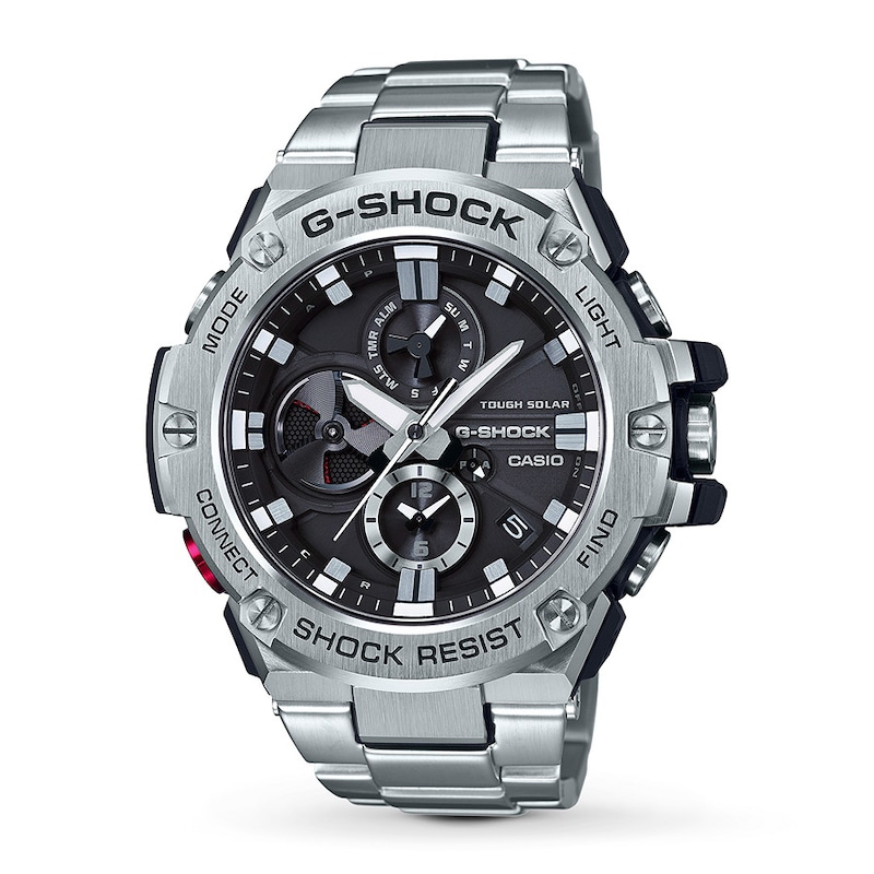 Casio G-Shock men's G-Steel watch with black dial and stainless steel bracelet