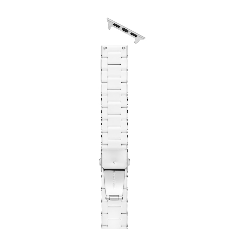 Main Image 4 of MICHELE White Silicone Link Apple Watch Strap MS20GN230100