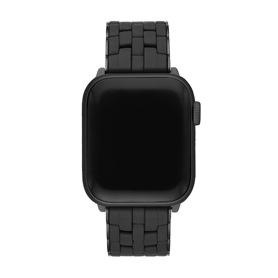Jared The Galleria Of Jewelry Michele Black Silicone Link Watch Strap Ms20Gp479001