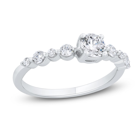 Diamond Engagement Ring 34 ct tw Round 14K White Gold