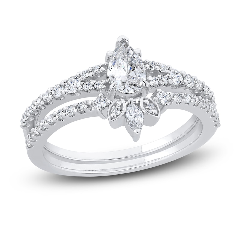 Diamond Bridal Set 3/4 ct tw Pear-shaped/Round/Marquise 14K White Gold