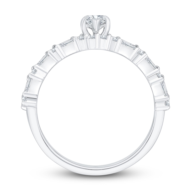 Main Image 2 of Diamond Engagement Ring 7/8 ct tw Marquise/Baguette /Round 14K White Gold