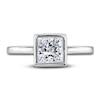 Thumbnail Image 3 of Diamond Solitaire Engagement Ring 1 ct tw Bezel-Set Princess 14K White Gold (I2/I)