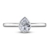 Thumbnail Image 3 of Diamond Solitaire Engagement Ring 1 ct tw Bezel-Set Pear-cut 14K White Gold (I2/I)
