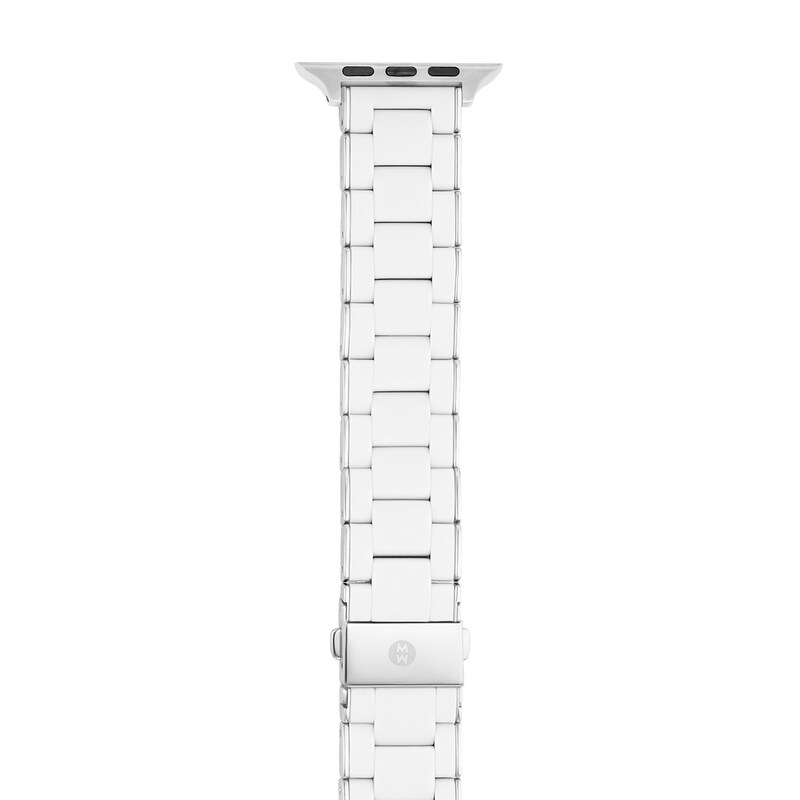 Main Image 1 of MICHELE White Silicone Stainless Steel Link Watch Strap MS20GN230100