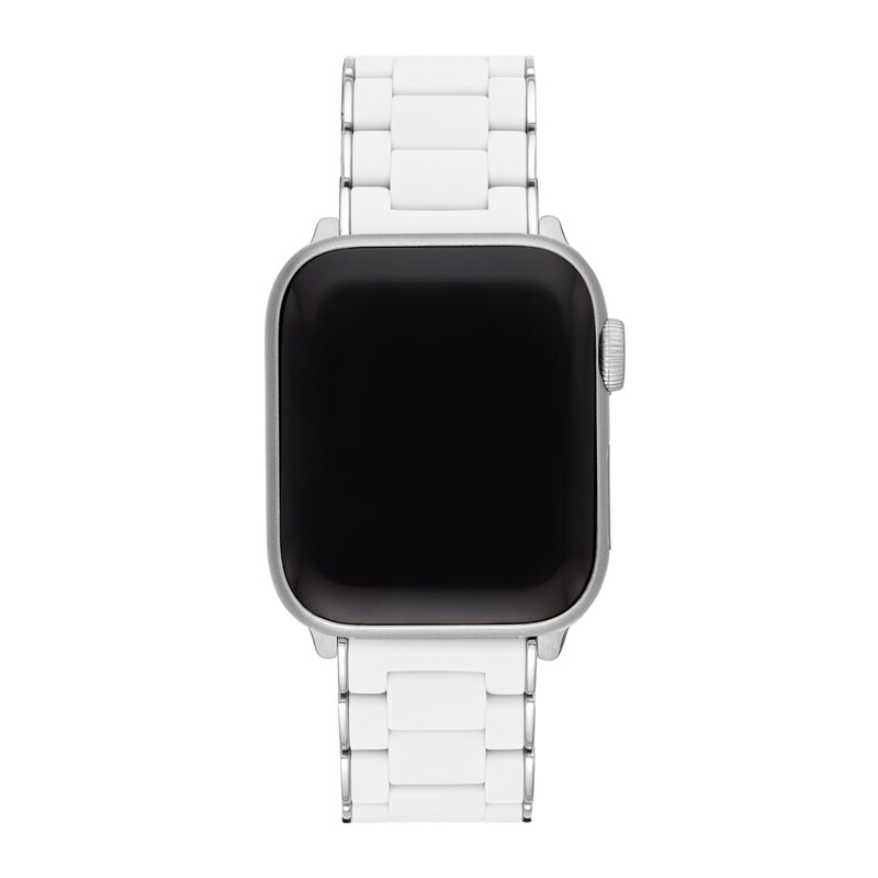 Main Image 2 of MICHELE White Silicone Stainless Steel Link Watch Strap MS20GN230100