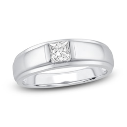 Men's Diamond Wedding Band 5/8 ct tw Square-cut 14K White Gold