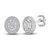 Thumbnail Image 1 of Diamond Oval Stud Earrings 1-1/2 ct tw Round 14K White Gold