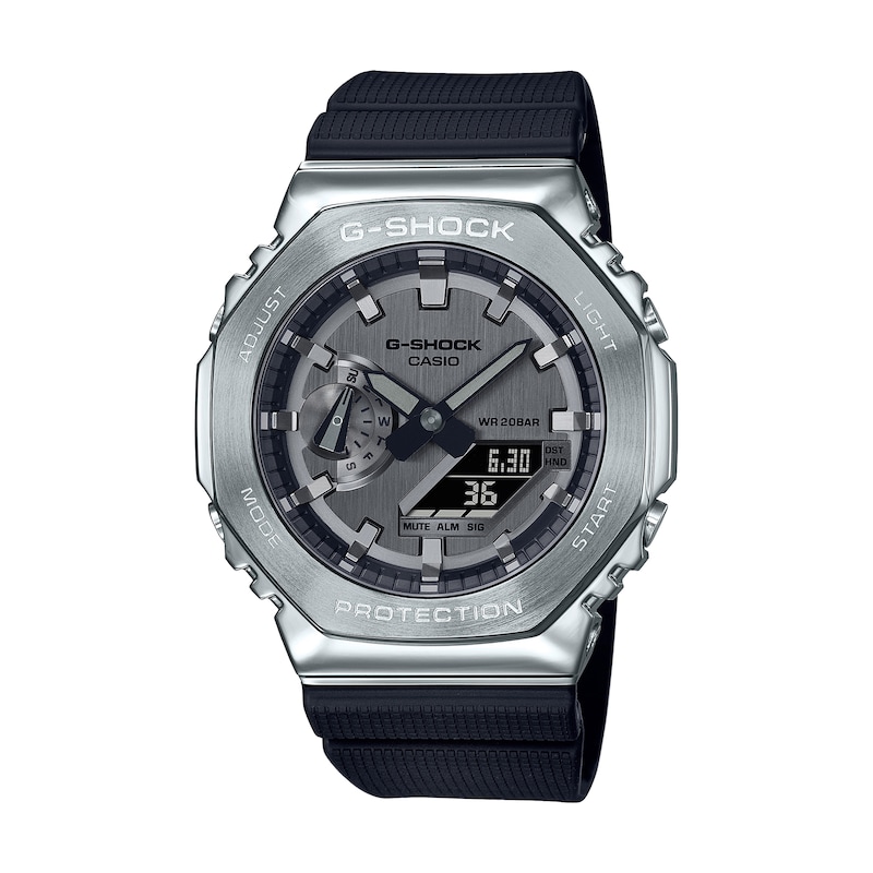 Casio G-Shock Classic Analog-Digital Men's Watch Gm2100-1A - Black Strap with Silver Dial