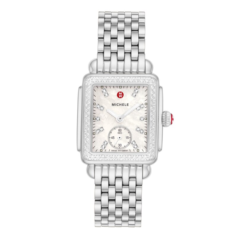 MICHELE Women's Deco Mid Stainless Steel Watch MWW06V000122