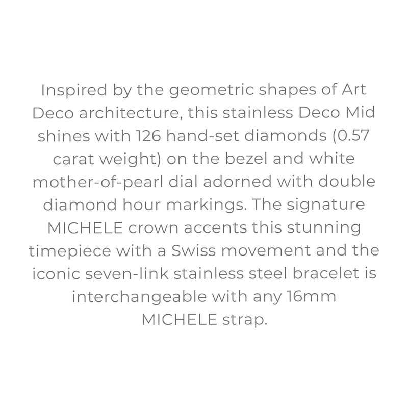 Main Image 4 of MICHELE Women's Deco Mid Stainless Steel Watch MWW06V000122