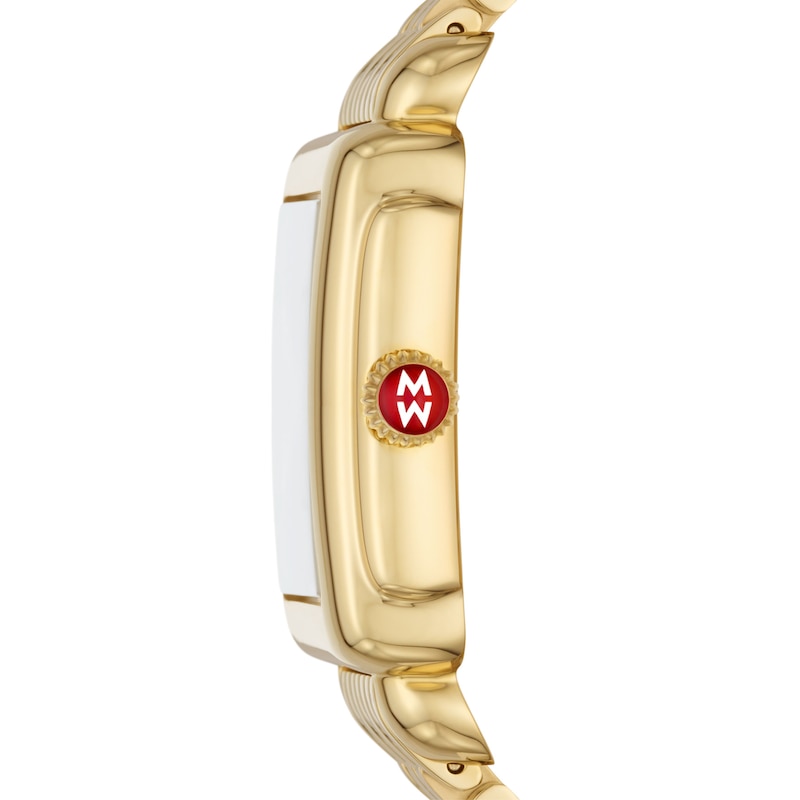 Main Image 2 of MICHELE Women's Deco Mid 18k Gold-Plated Stainless Steel Watch MWW06V000004