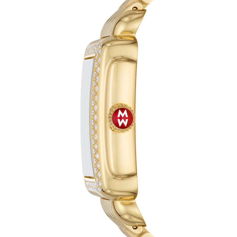 Main Image 2 of MICHELE Women's Deco Mid 18k Gold-Plated Stainless Steel Watch MWW06V000124