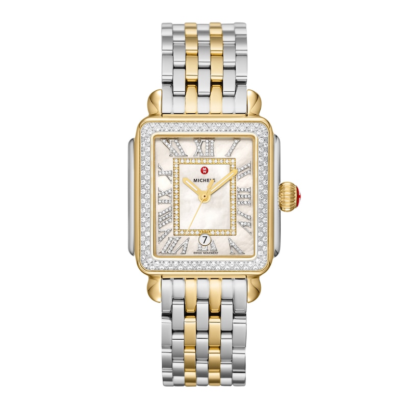 Main Image 1 of MICHELE Women's Deco Madison Two-Tone 18K Gold-Plated Stainless Steel Watch MWW06T000236