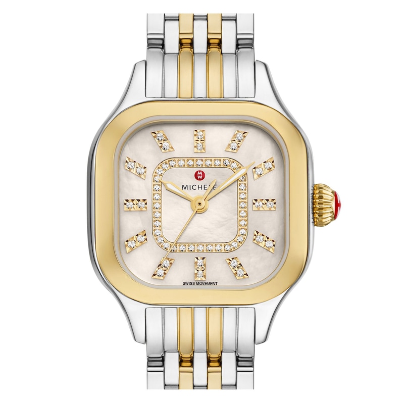 Main Image 4 of MICHELE Women's Meggie Two-Tone 18K Gold-Plated Stainless Steel Watch MWW33B000009