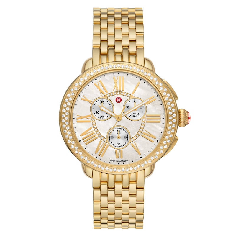 MICHELE Serein 18K Gold-Plated Diamond Watch MWW21A000070