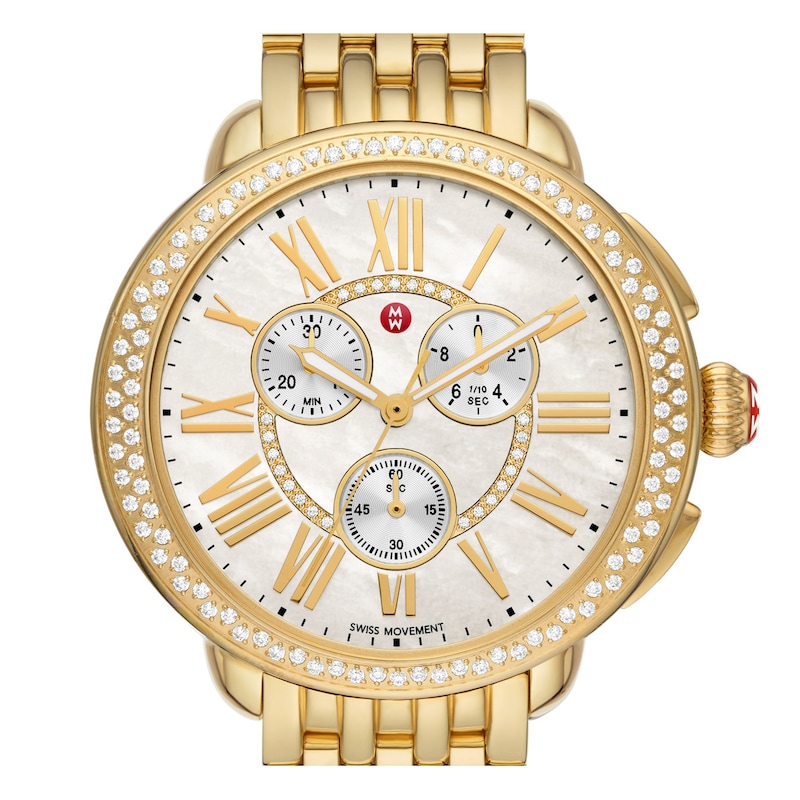 Main Image 4 of MICHELE Serein 18K Gold-Plated Diamond Watch MWW21A000070