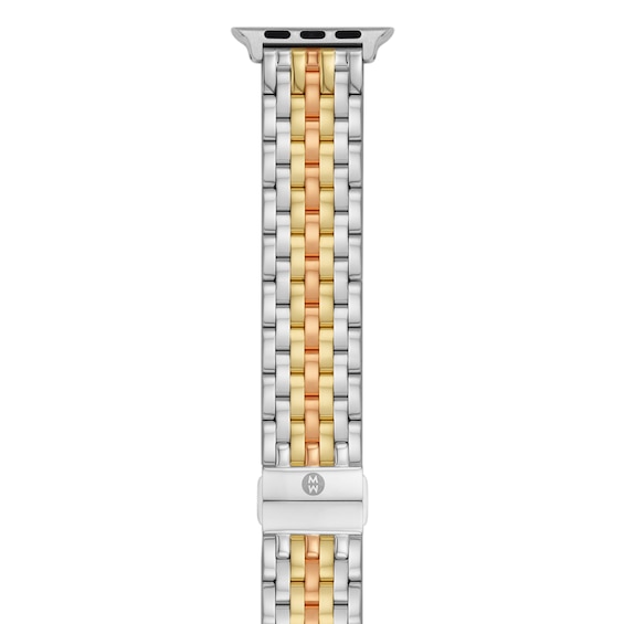 MICHELE 38mm Apple Watch Strap Tri-Tone Stainless Steel MS20AM0004