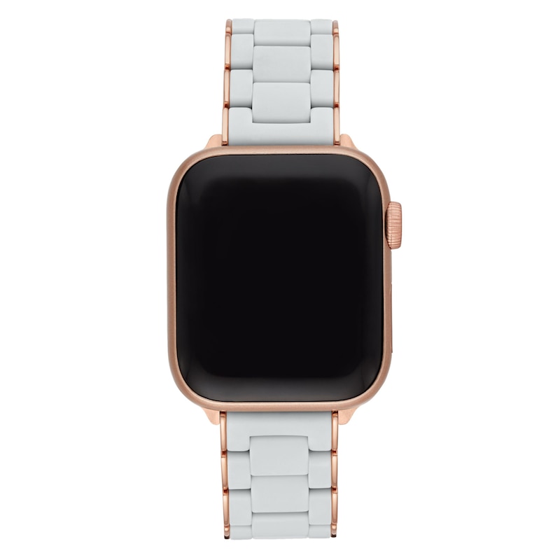 Main Image 2 of MICHELE 38mm Apple Link Watch Strap Gray-Silicone Rose-Tone Stainless Steel MS20GN767070