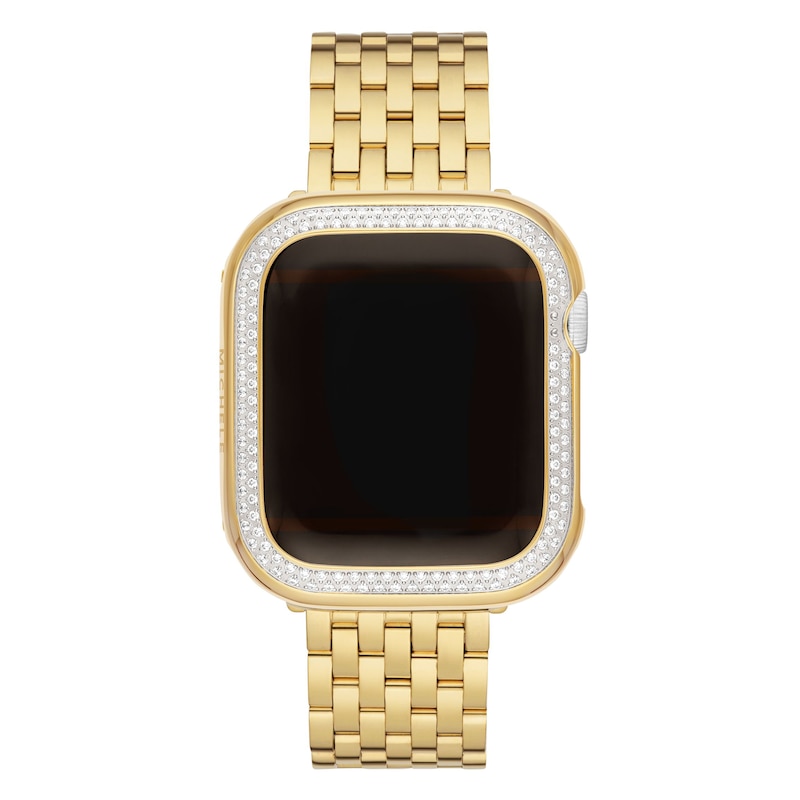Main Image 2 of MICHELE 41mm Apple Link Watch Diamond Case 18K Gold Plated Stainless Steel MWAB741001