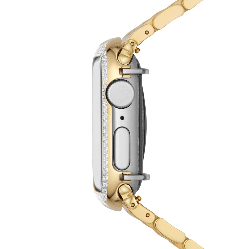 Main Image 3 of MICHELE 41mm Apple Link Watch Diamond Case 18K Gold Plated Stainless Steel MWAB741001