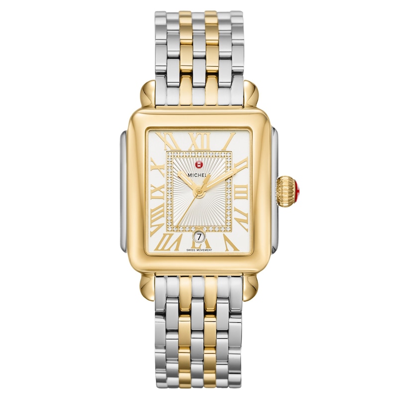 Main Image 1 of MICHELE Women's Deco Madison Two-Tone 18K Gold-Plated Stainless Steel Watch MWW06T000147