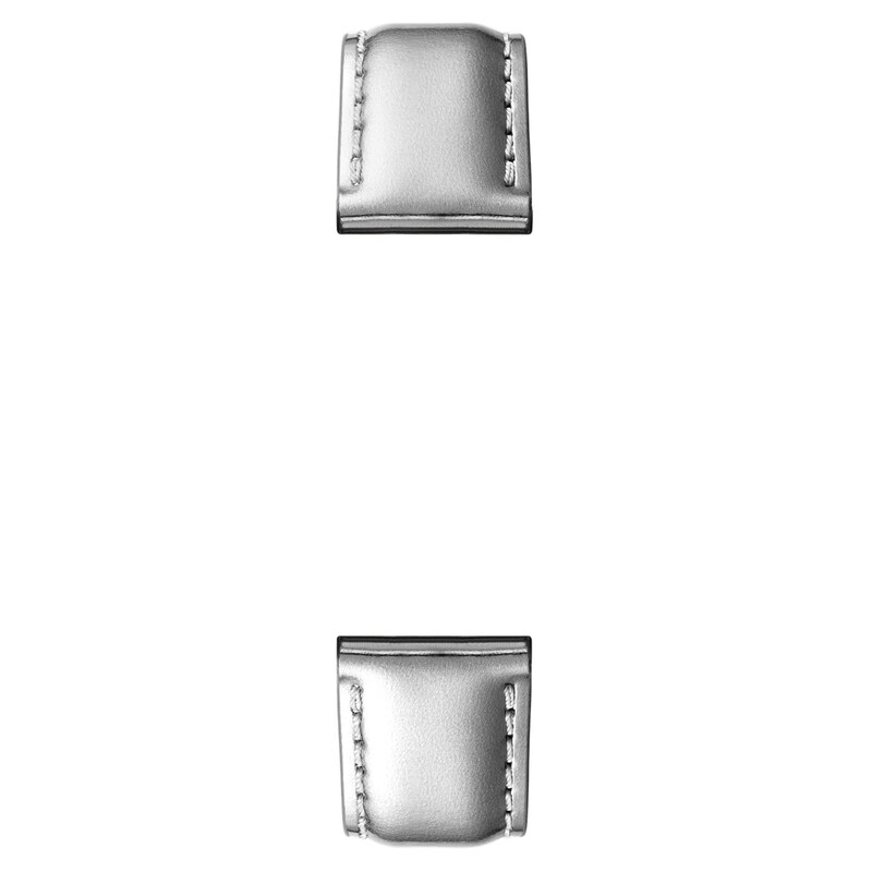 Main Image 2 of MICHELE Silver Leather Watch Strap MS18AA060043