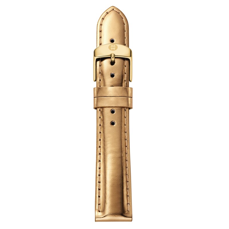 Main Image 1 of MICHELE Gold Leather Watch Strap MS18AA060839