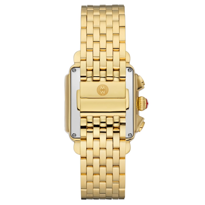 Main Image 3 of MICHELE Women's Deco Diamond Chronograph 18K Gold-Plated Stainless Steel Watch MWW06A000806