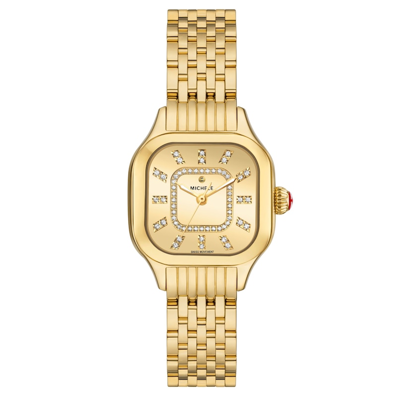 Main Image 1 of MICHELE Women's Meggie High Shine 18k Gold-Plated Stainless Steel Watch MWW33B000013