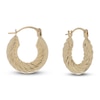 Thumbnail Image 2 of Italia D'Oro Ribbed Twist Hoop Earrings 14K Yellow Gold