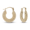 Thumbnail Image 3 of Italia D'Oro Ribbed Twist Hoop Earrings 14K Yellow Gold