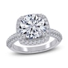 Thumbnail Image 1 of Round-Cut Lab-Grown Diamond Cushion Halo Engagement Ring 3-1/4 ct tw 14K White Gold
