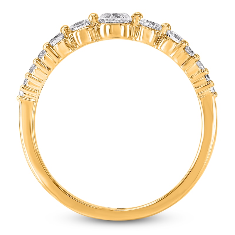 Main Image 2 of Brilliant Moments Diamond Graduated Fashion Ring 1/2 ct tw 14K Yellow Gold
