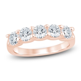 Lab-Grown Diamond Five-Stone Anniversary Ring 1-1/2 ct tw 14K Rose Gold