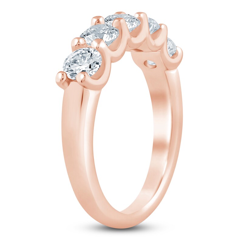 Main Image 2 of Lab-Grown Diamond Five-Stone Anniversary Ring 1-1/2 ct tw 14K Rose Gold