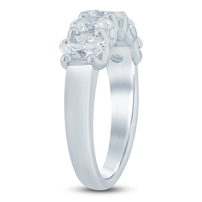 Main Image 2 of Oval-Cut Lab-Grown Diamond Five-Stone Anniversary Ring 2 ct tw 14K White Gold